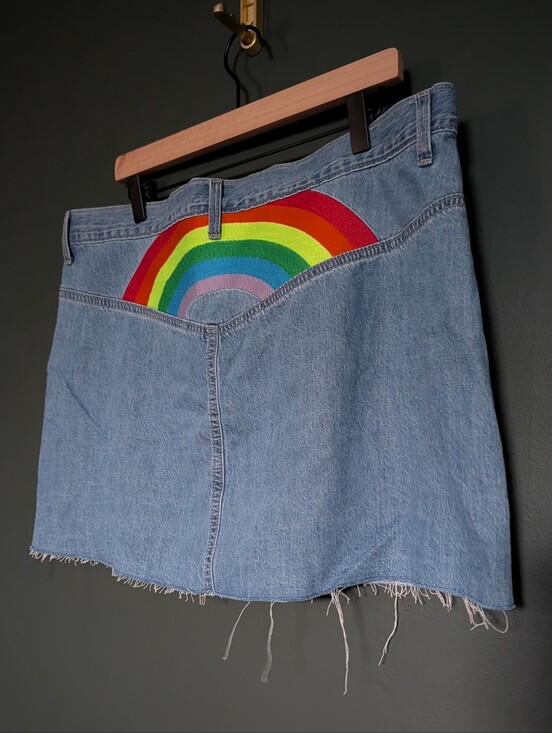 Target Dresses & Skirts - Denim Mini Skirt For Pride With Embroidered Rainbow